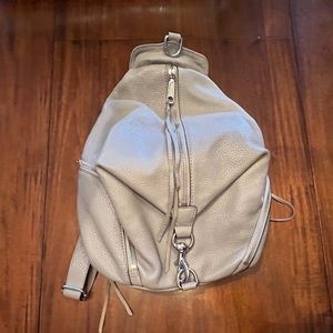 Rebecca Minkoff Julian backpack in grey pebbled leather
